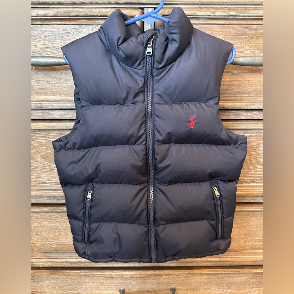 Polo Ralph Lauren Navy Blue Down Ripstop Puffer Vest Boys size 5